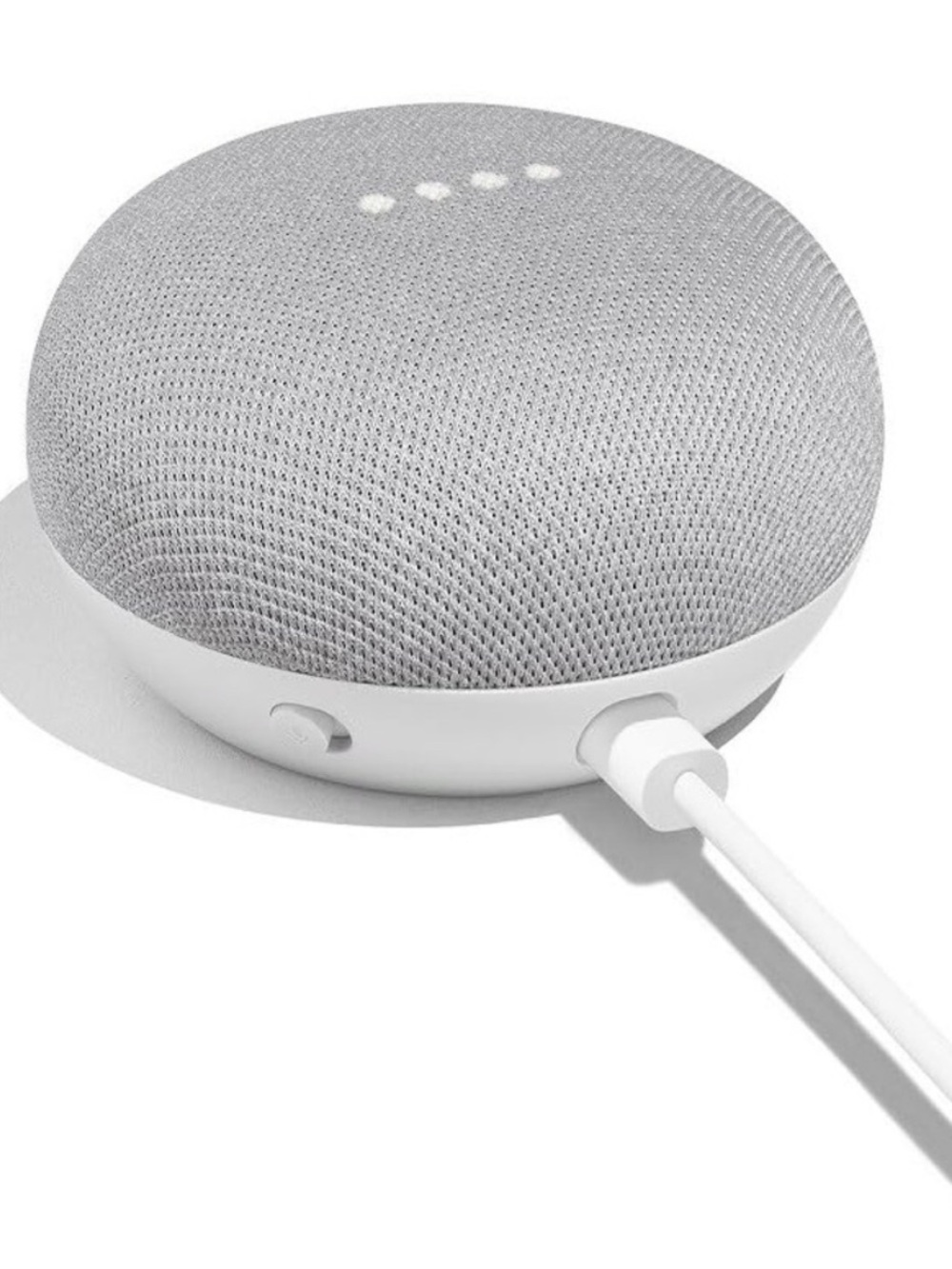 Google Nest Mini Smart Speaker in Light Gray and White